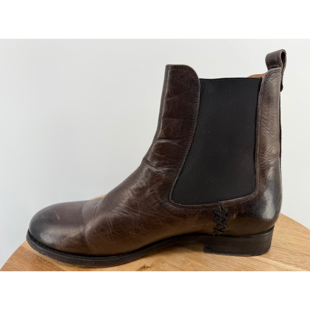 Frye Women Dark Brown Distressed Leather Chelsea Boots 3475454 SLT Size 7.5 B - Picture 7 of 12